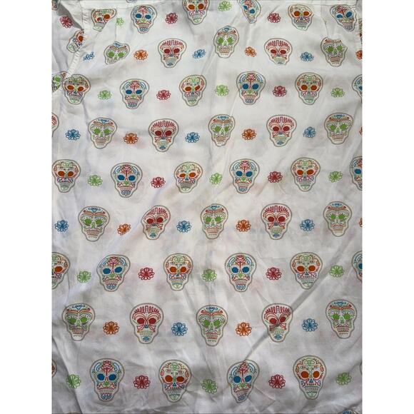 Vans Shirt Mens Large White Multicolor Skulls Dia De Los Muertos Cotton Skater - Picture 13 of 13